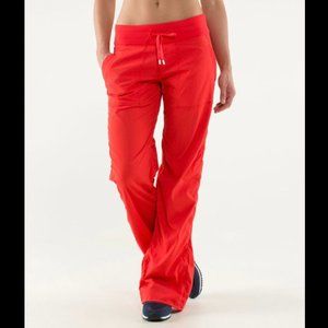 Lululemon Womens Red Studio Pant ll Drawstring Activewear Pants Size 6